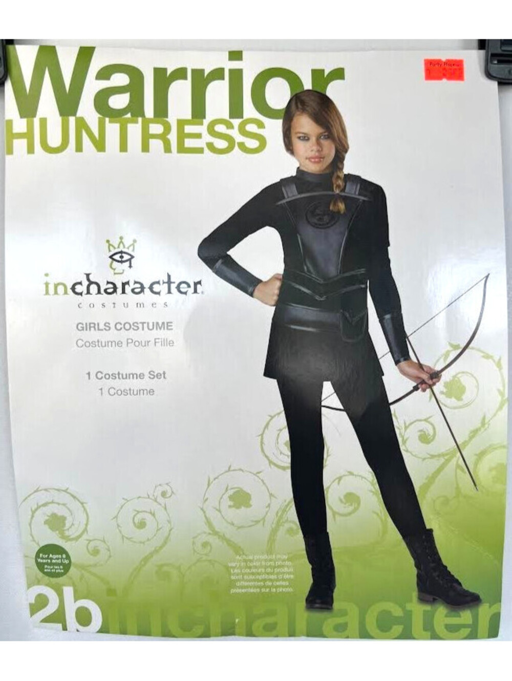 Warrior Huntress Costume-Girls Large(12-14) Halloween Dress With Black Belt